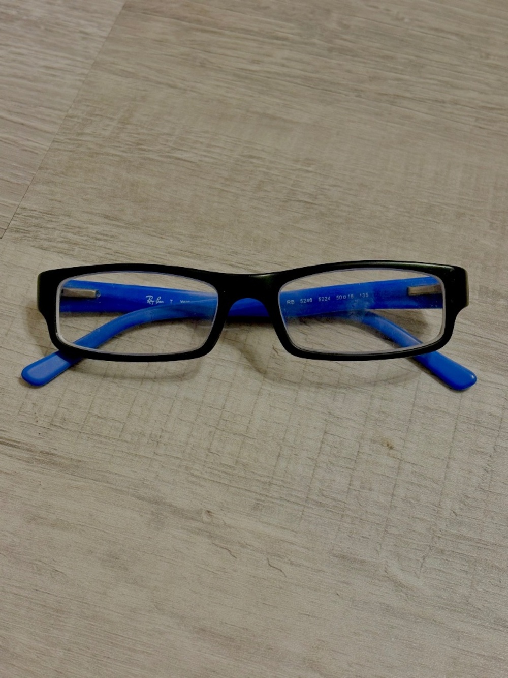 Ray Ban Frames Only RB 5246 5224 Blue Plastic Full Rim Rectangular Glasses READ